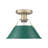 Orwell 1-Light Flush Mount in Chrome with Pine Green-1012116633