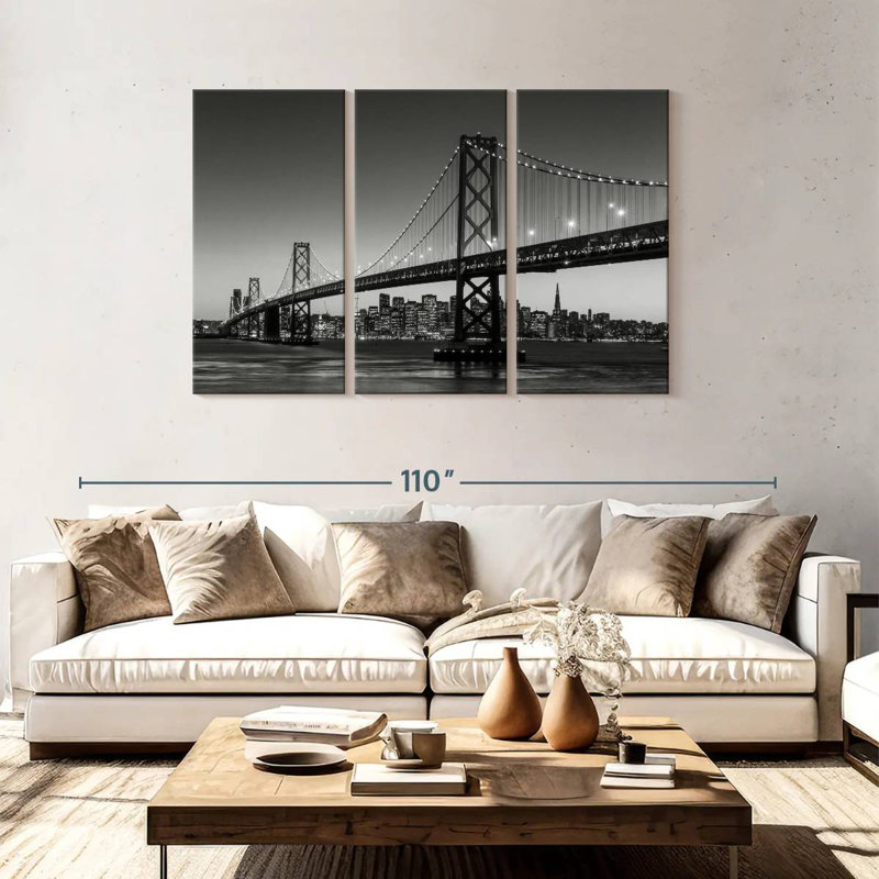 Pont Lilie Bay en noir et blanc, H 48 po x l 74 po