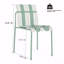 Chaise de salle à manger intérieure et extérieure, bloc de couleur rayé moderne avec siège en PP imperméable et pieds en métal robustes