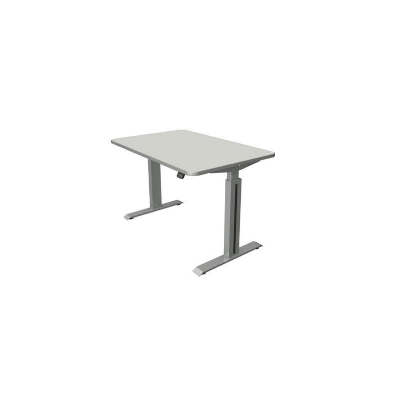 Pixa Adjustable Metal Base Standing Desk, Light Grey, 74-123cm H x 120cm W x 80cm D