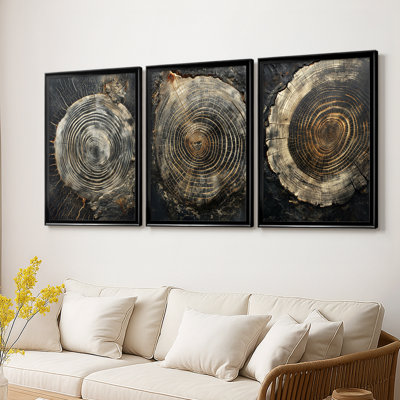 ABSTRACT Series CXCIX - Toile tendue avec châssis sur mesure - 3 pièces