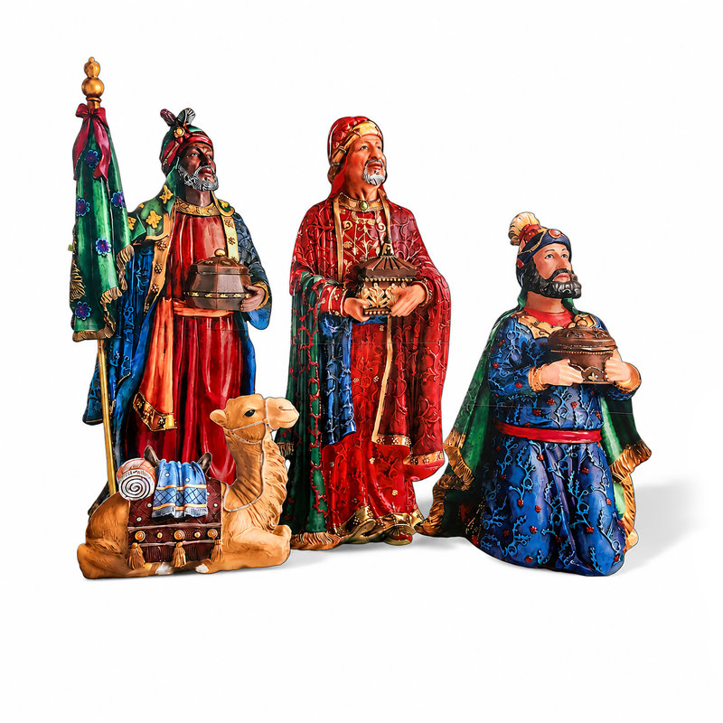 Ensemble de crèche d'extérieur 4 pièces Kings / Camel