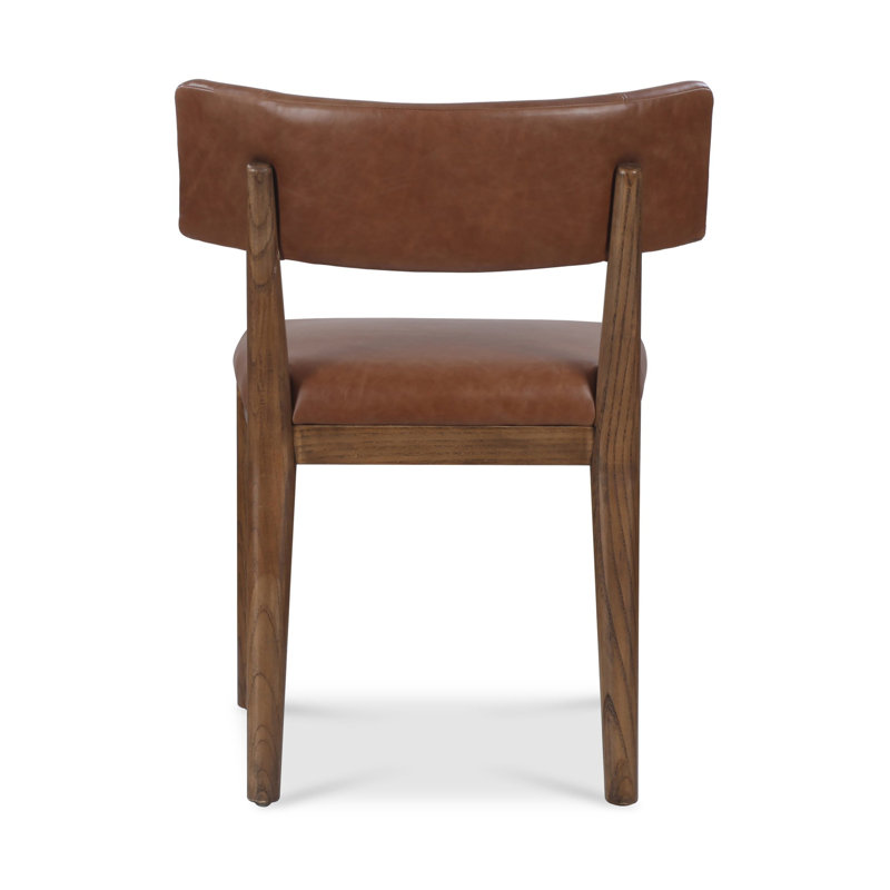 Cardell Fabric Side Chair in Alcala Nickel, Genuine Leather Brown, Brown
