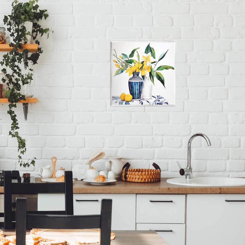 Plaque murale citrons et fleurs, design par Ray Powers