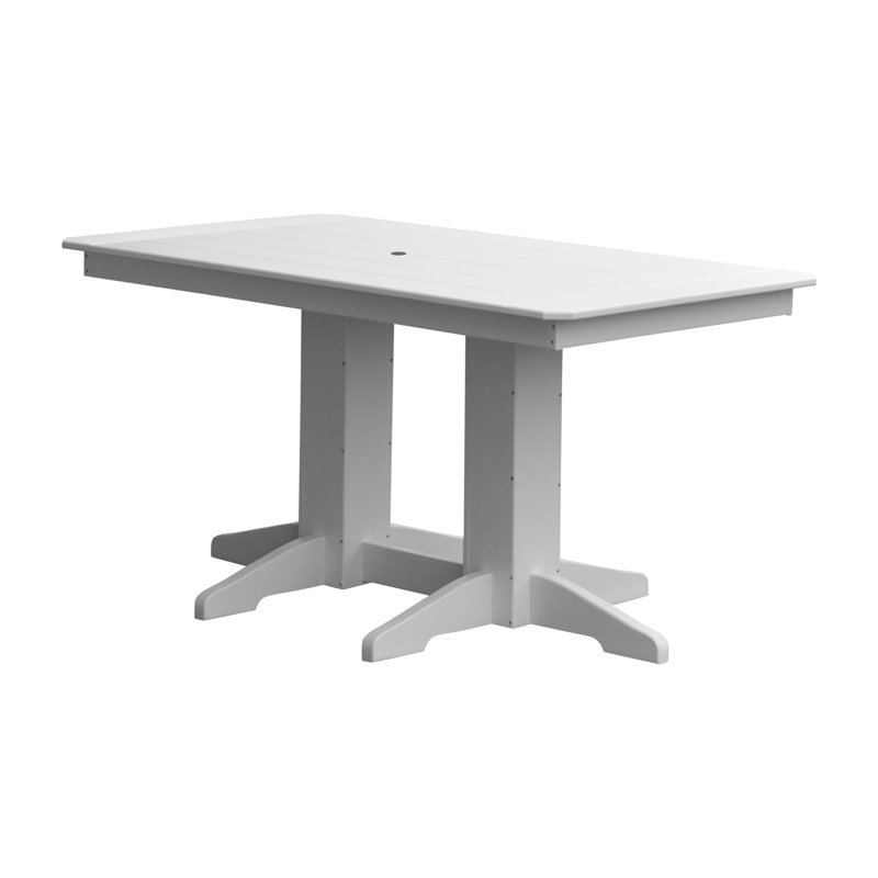 Table de salle à manger pour 4 personnes Nettie, Blanc, L 72 po x l 33 po
