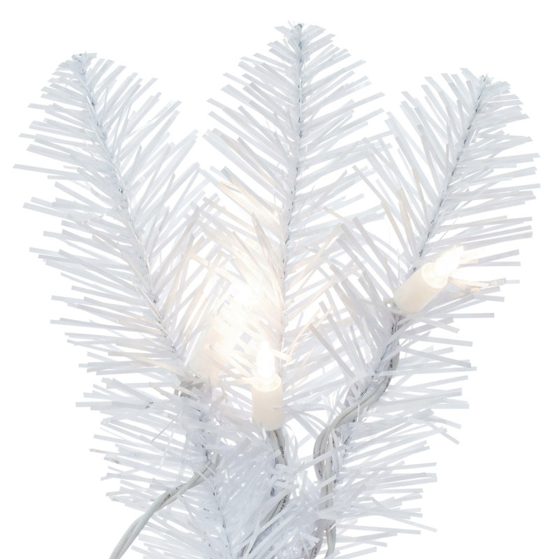 Sparkle White Spruce Pencil Artificial Christmas Tree, Warm White LED, 4.5'