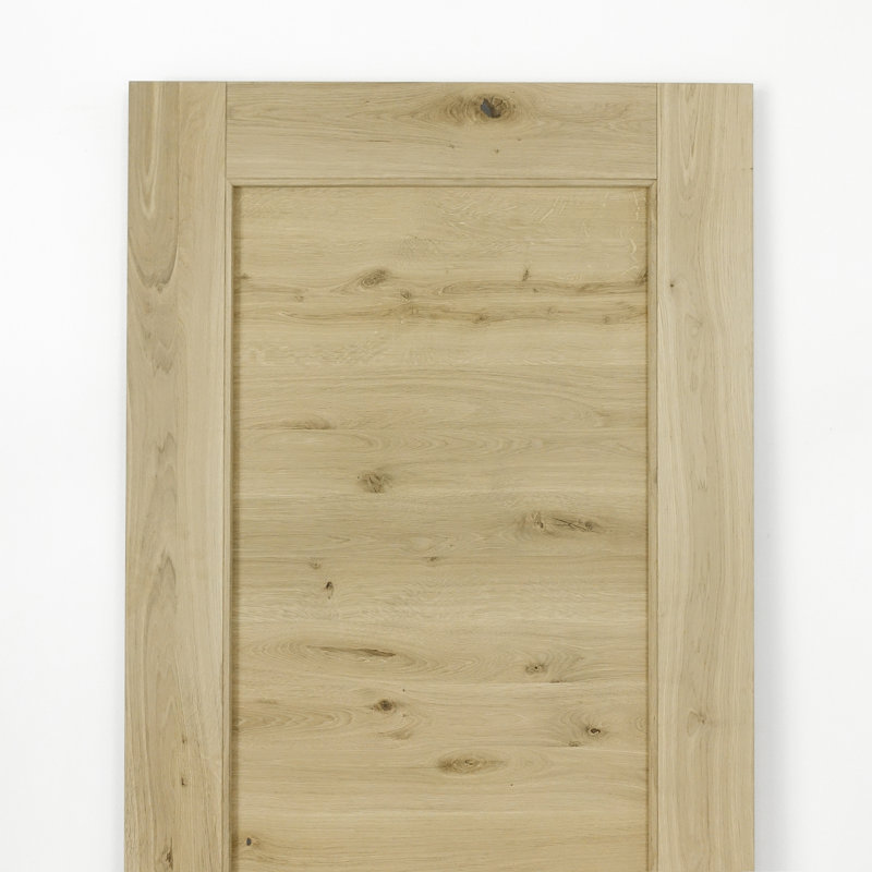 Wyalusing Oak Wood Sliding Barn Door Mirror, Unfinished, 100cm W x 210cm H