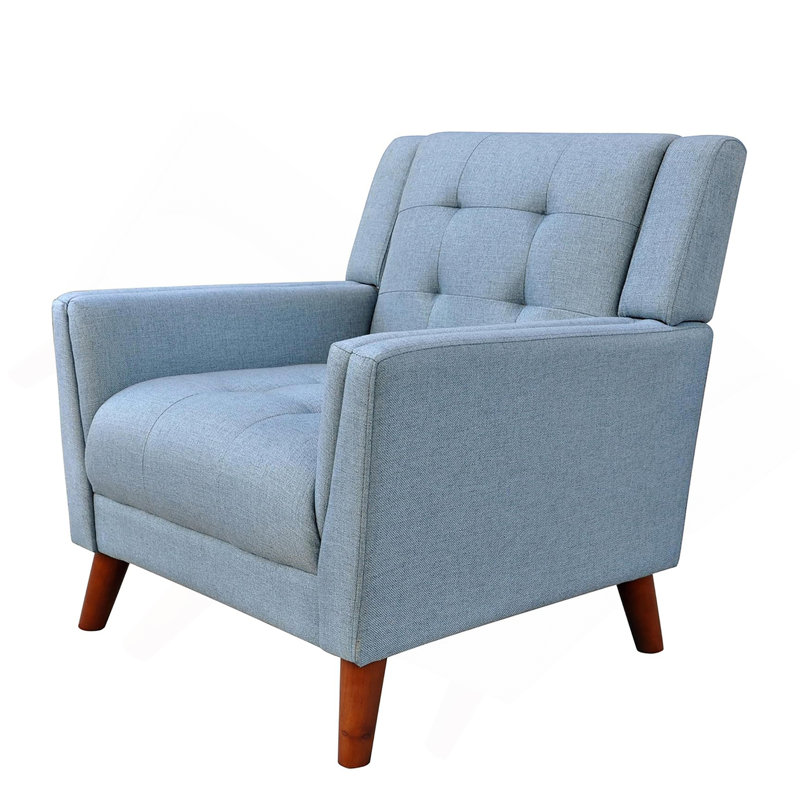 Fauteuil Mid-Century moderne (2 pièces), Blue,Walnut Fabric