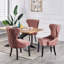 Caesar Velvet Dining Chair - Ergonomic Upholstered Curved Back with Solid Wooden Legs - Modern Side Chair for Living Room Dining Room-1100677277-1157841300