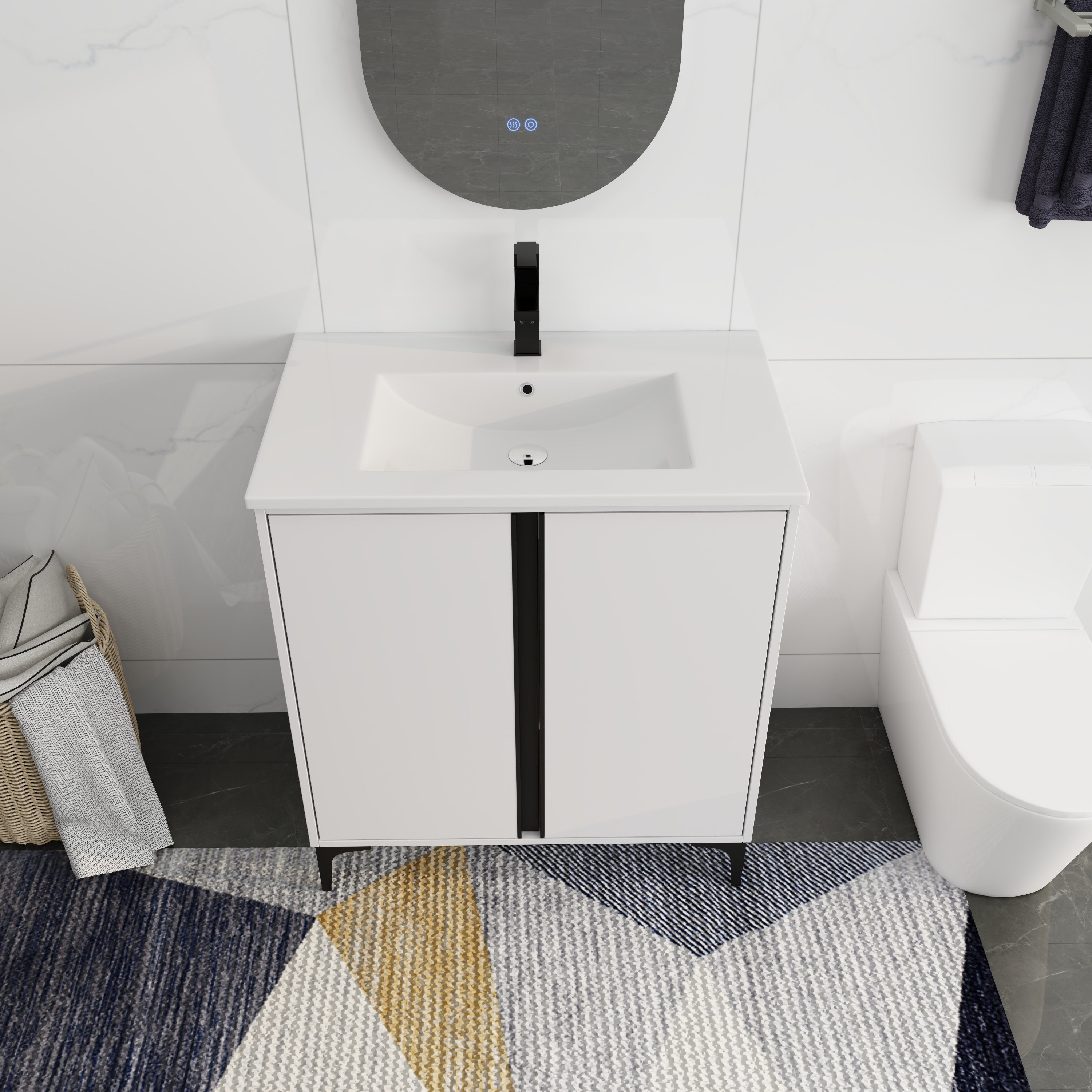 Wrought Studio Tukwila 30.02'' Single Bathroom Vanity with Ceramic Top