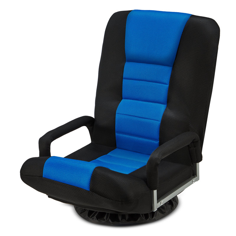 Swivel Gaming Floor Chair With Armrest Handles, 360 Degree Swivel Gaming Chair Rocker, Folding Reclining Sofa With 6 Position Adjustable Backrest For Video Games, Watching TV, Reading