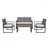 4-Piece Patio Furniture Set Beige Outdoor Balcony Porch Garden Backyard Lawn Furniture Acacia Wood Table Top Morden Brown And Cushion-2065713271-2065713265