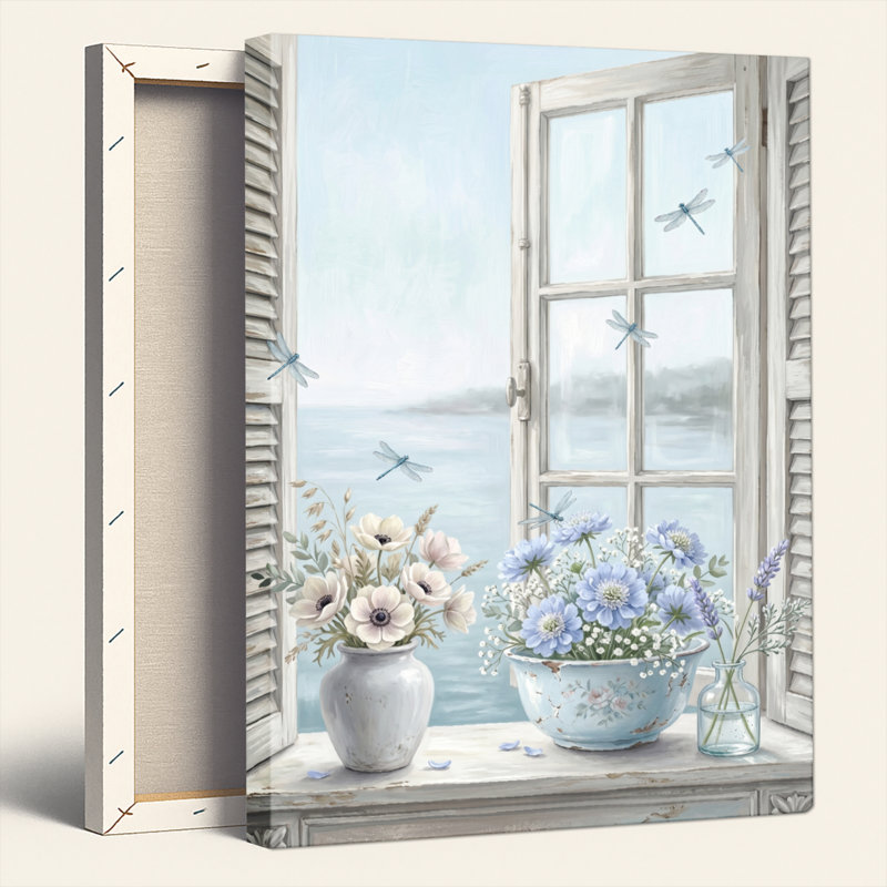 Ensemble de 1 tableau sur toile représentant une scène de fenêtre, H 36 po x l 24 po, Wrapped Canvas