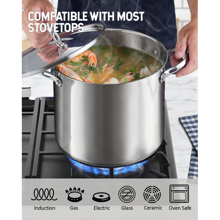 12 Qt. Stock Pot with Lid - CookTek