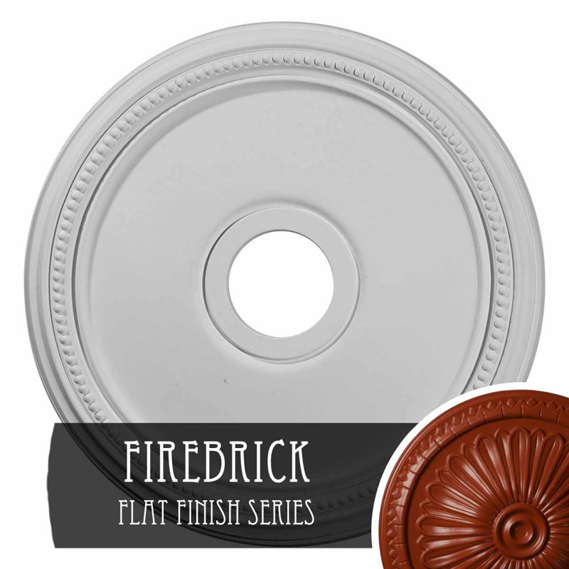 Endurathane Diane Ceiling Medallion, 18"OD x 3 5/8"ID x 1 1/8"P (Fits Canopies up to 5 3/8"), Hand-Painted Firebrick Finish