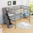 Full Loft Bed With Desk, Bookshelves And Storage Staircase-124797187