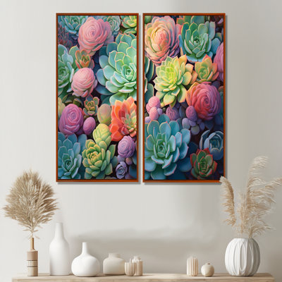 «Green Blue Succulents Succulent Dreams Ii», art sur toile surdimensionné