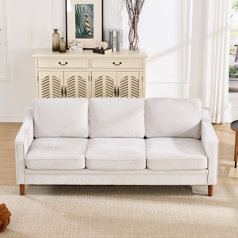 Azriah Upholstered 80.31'' Sofa, Silver Grey Performance Chenille