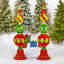 5,5 pi Grand haut ornement de Noël en fer, rouge, vert et or