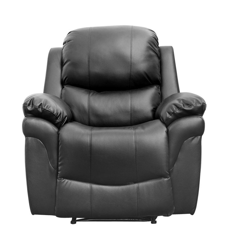 Bonded Leather Manual Recliner, Black