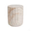 Outdoor/Indoor Lightweight Concrete Side Table,Cylinder Travertine Finish Accent Table