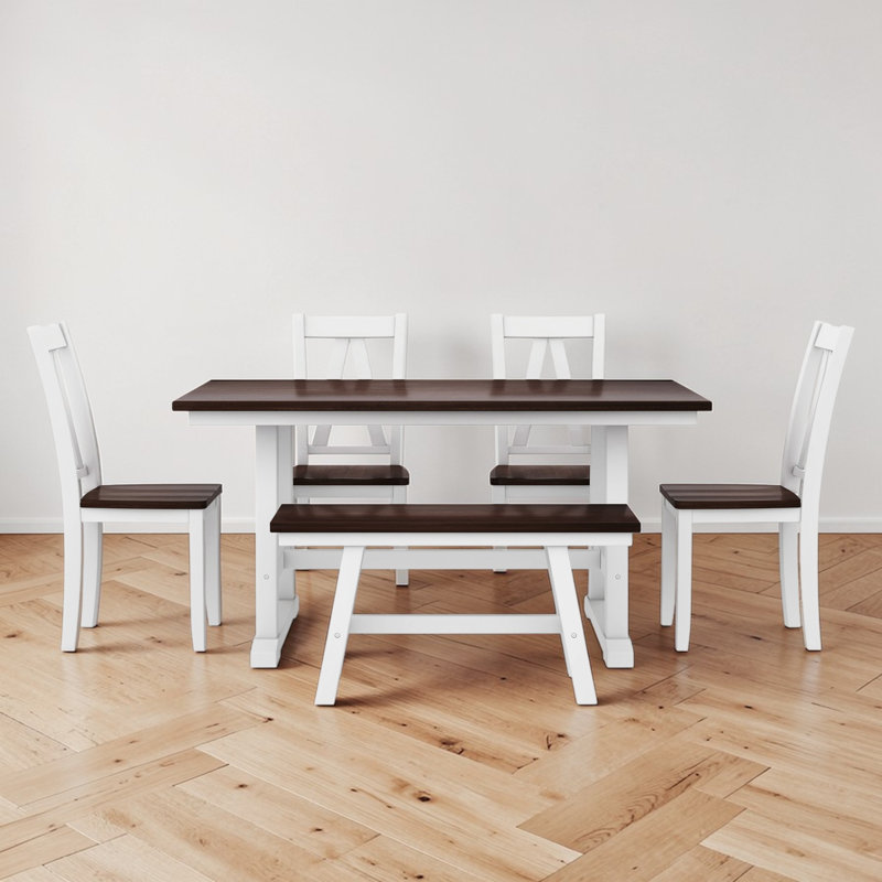Doerrer 6 - Person Dining Set, Espresso/White