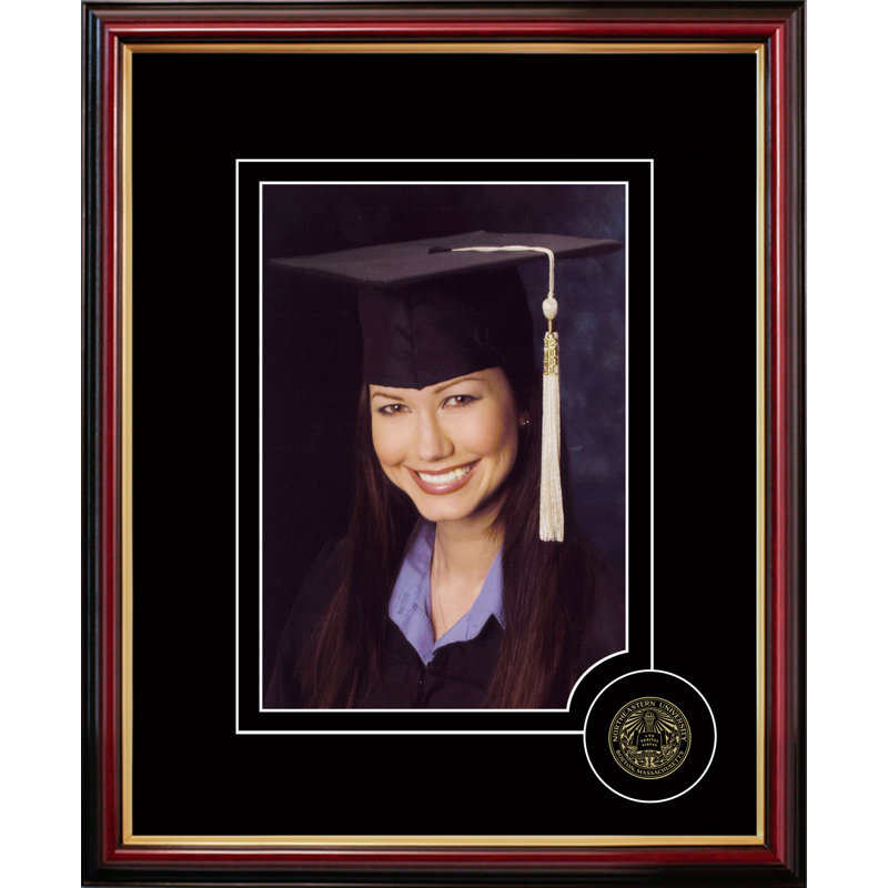 Cadre photo portrait diplômé universitaire Northeastern, Noir/brun, Université Northeastern