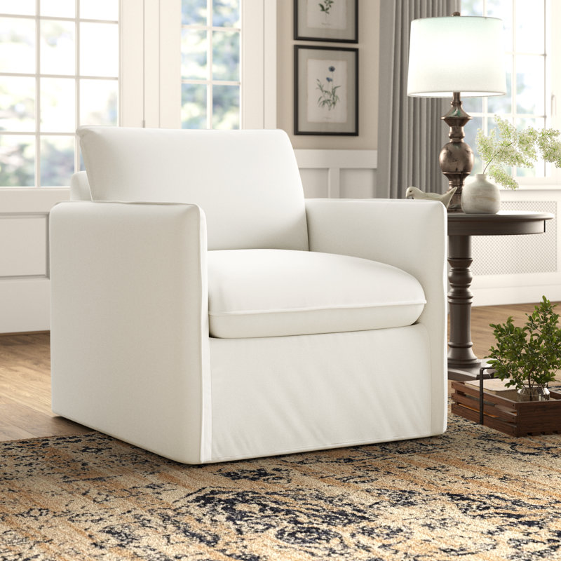 Bellatrix Slipcovered Armchair, Bayou Off White Canvas