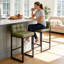 Tabouret de comptoir rembourré à dossier bas avec structure en métal épaissie pour îlot de cuisine-91899111-92115244-92115245