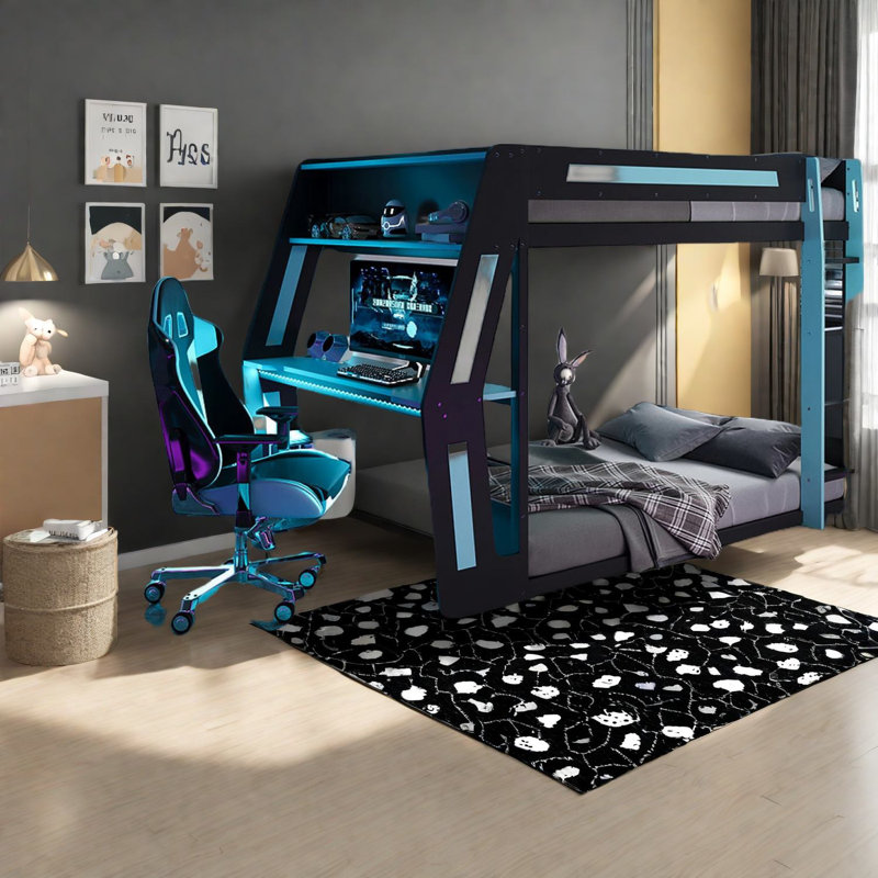Lit superposé moderne de jeu double, conception esport en bois durable, solution de jeu à domicile