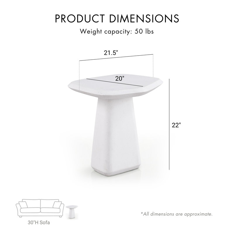 Ensemble de tables de bout à piédestal en céramique 2 pièces Durand