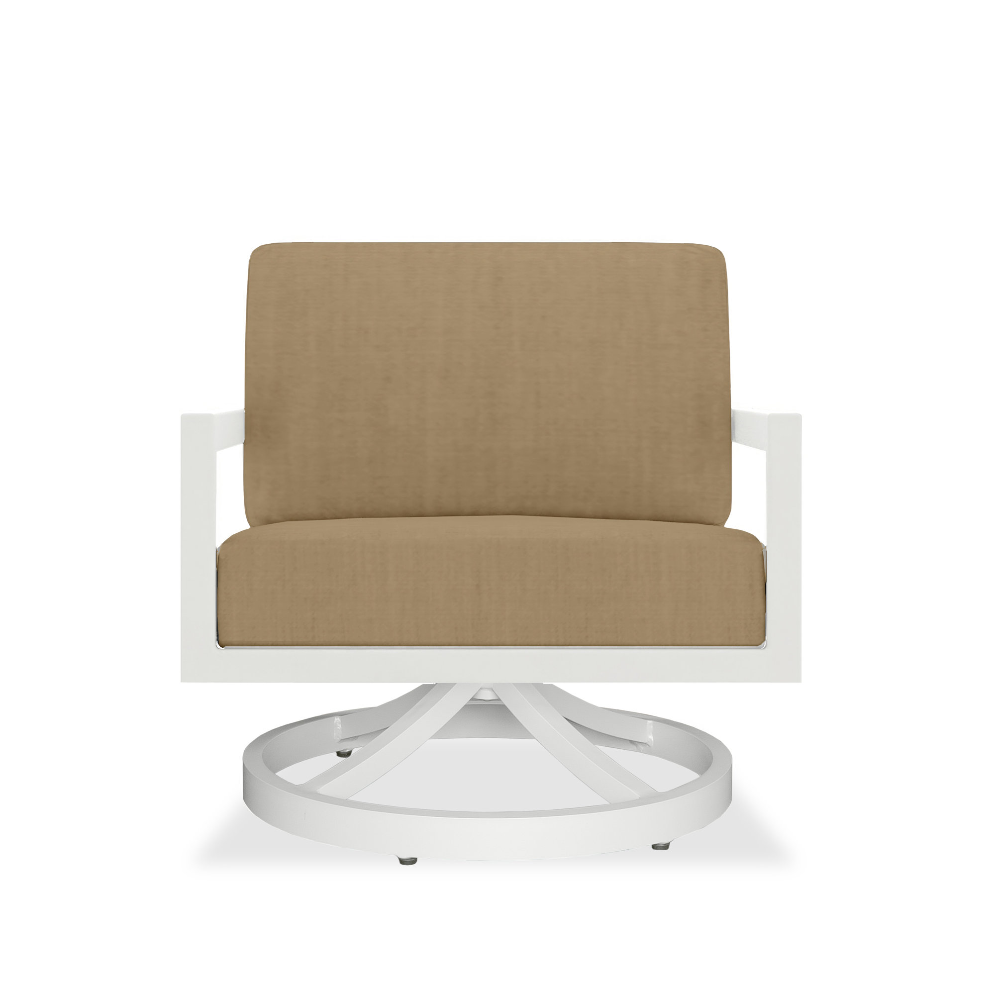 Vivant Outdoor Chair with Sunbrella® Cushions, White, Canvas Heather Beige Sunbrella® Canvas