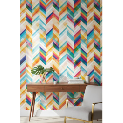 Papier peint à motif géométrique Chevron