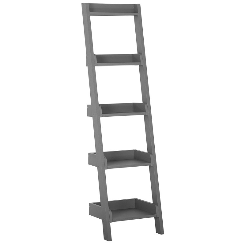 Cobden Ladder Bookcase, 166cm H x 45cm W x 36cm D, Dark Grey