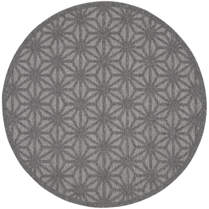 Tapis gris Therese, Rond 7 pi 10 po