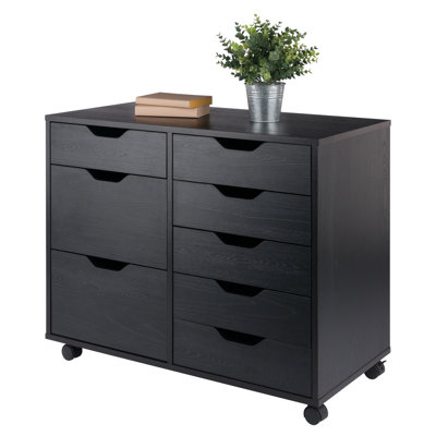 Armoire mobile à 6 tiroirs Halifax, noire, H 26,09 po x l 32,12 po x P 15,83 po Halifax