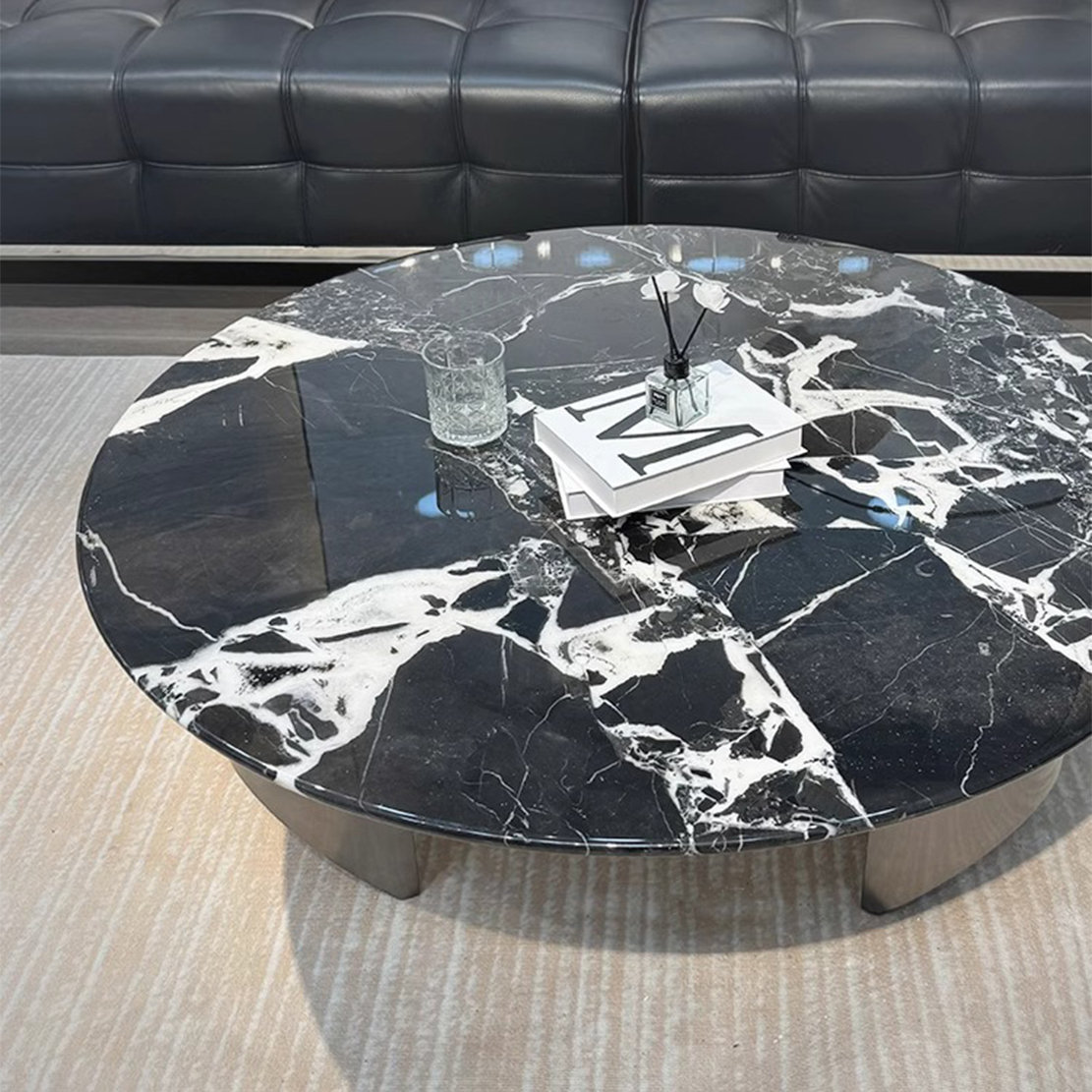 LIZIYE Light luxury round natural luxury stone tea table | Wayfair