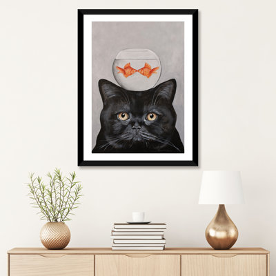 «Cat with Fishbowl» par Coco De Paris - impression d'art graphique