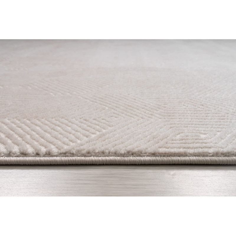 Tapis d'intérieur à motif géométrique crème, tapis de salon Illyas - 5 x 8, 6 x 9, Rectangle 5 pi 3 po x 7 pi 6 po