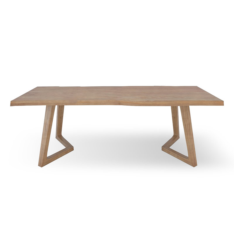 Table de salle à manger rectangulaire en bois massif brun, H 29,53 po x L 86,61 po x l 35,43 po