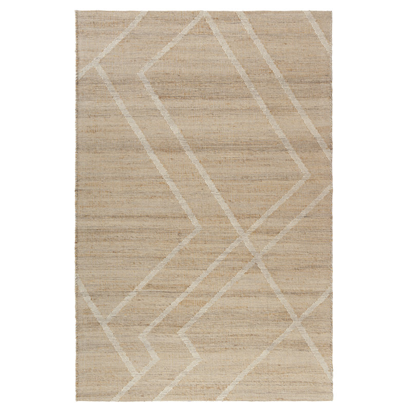 Tapis en jute / laine / coton tissé à la main Laverle, Rectangle 2 pi x 3 pi