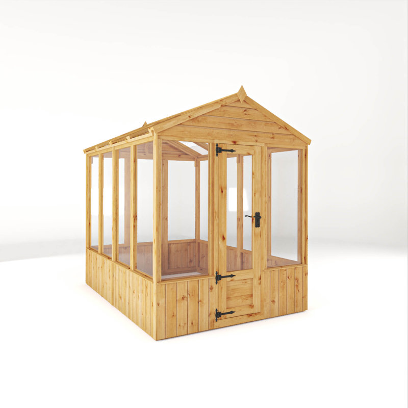 Mercia Premium Woodsman Wooden Styrene Greenhouse , 229cm H x 187cm W x 250cm D