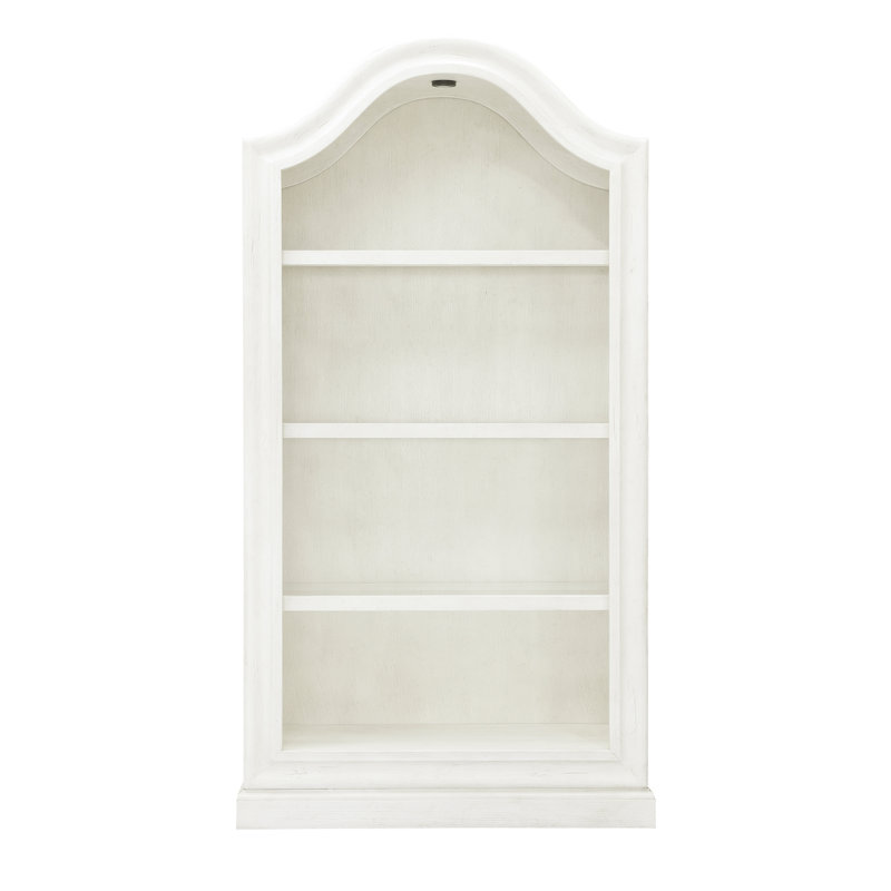 Chalky White Rubberwood Adjustable Bookcase with Puck Light