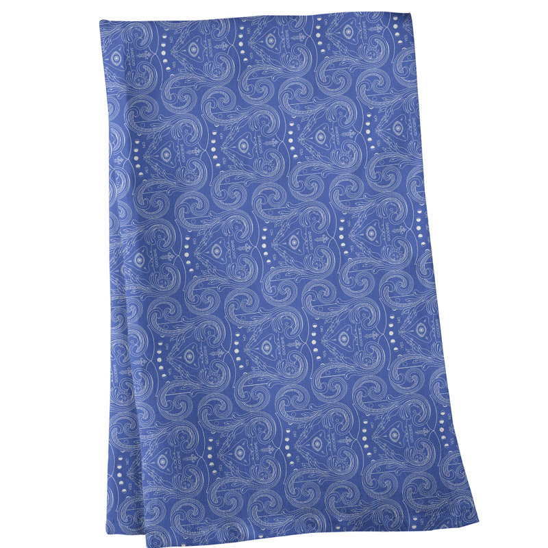 Serviette de thé à motif troisième œil, Polyester sergé, Bleu foncé