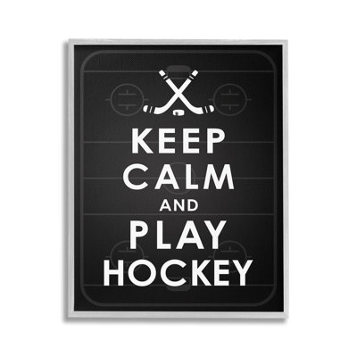 Keep Calm & Play Hockey, estampe numérique encadrée par Jace Gray
