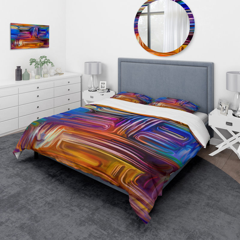 Color Fusion V - Ensemble de housse de couette moderne - Microfibre de polyester