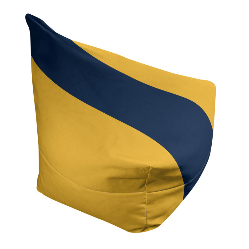 Bean Bag Cover, 42" H x 38" W x 2" D, Gold/Blue
