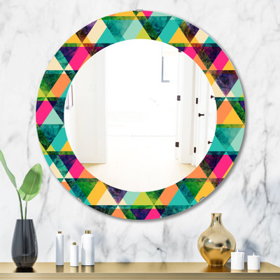 Triangular Colourfields 5 Modern Wall Mirror