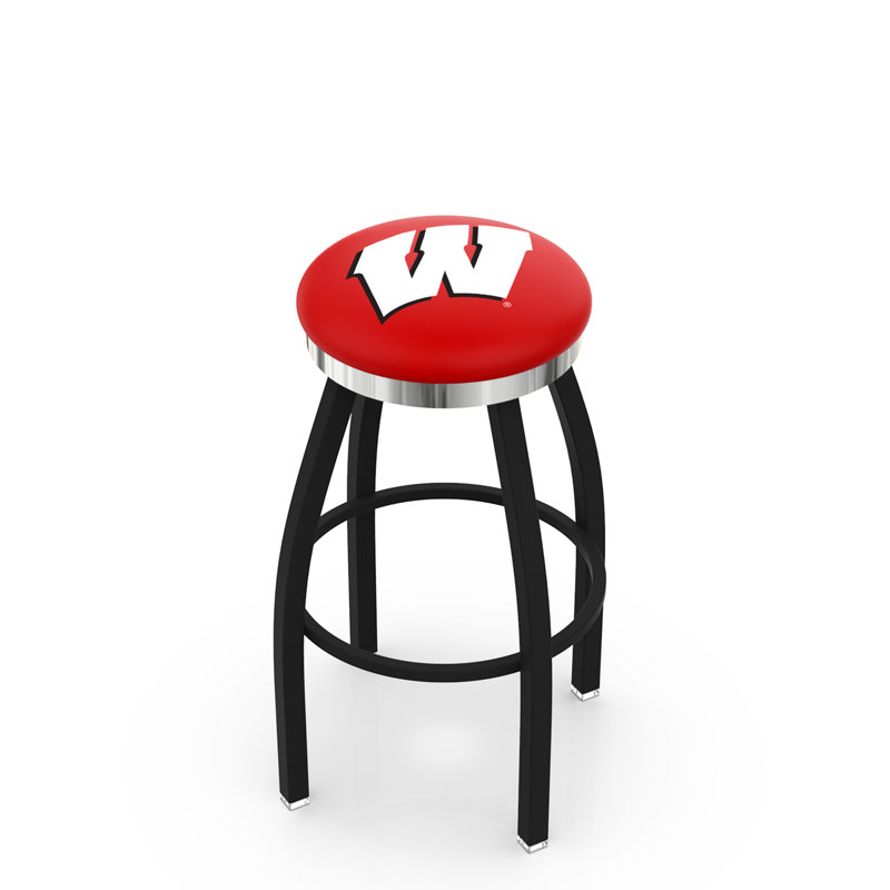 NCAA 36" Swivel Bar Stool, Wisconsin - "W"
