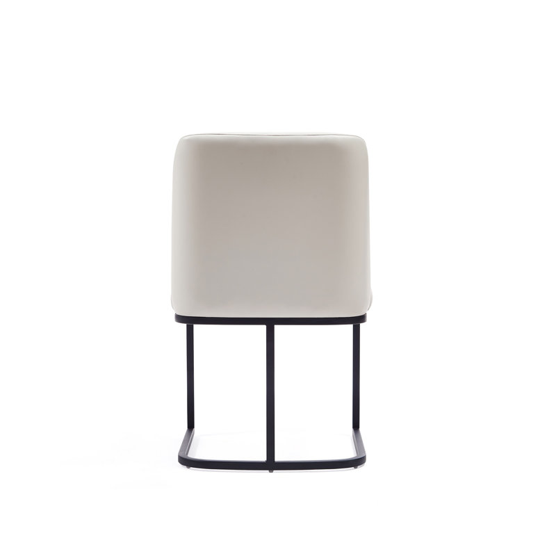 Serena Leatherette Side Chair Dining Chair, Cream